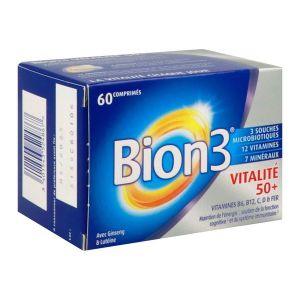 BION3 SENIOR Comprimé, complément alimentaire de 3 ferments, vitamines, minéraux et plantes, bt 60