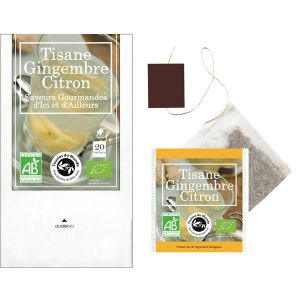 Aromandise Tisane Gingembre Citron BIO - boîte de 20 sachets