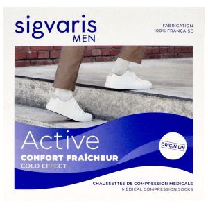 Sigvaris Homme Active Confort Frais Classe 2 Chaussette Noir Extra Extra Large Long 2