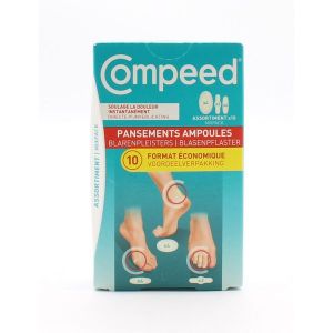 Compeed Pansements Ampoules Assortiment Format Economique 4.2 X 6.8 Cm / 2.0 X 6.0 Cm / 1.7 X 5.1 10