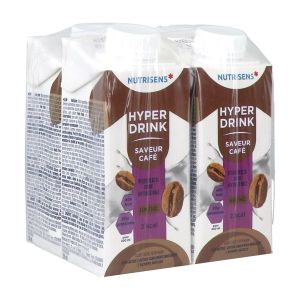 NUTRISENS HYPERDRINK FIBRES HP HC 2 KCAL Denrée alimentaire destinée à des fins médicales spéciales, café, 200 ml x 4