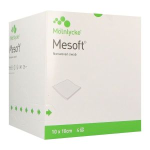 MESOFT Compresse en non tissé, stérile, 10 cm x 10 cm, sachet de 2, 50 sachets, bt 100