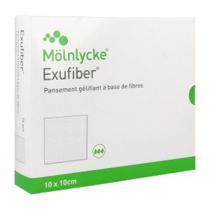 Exufiber Pansements Plaque En Fibres A Hauts Pouvoir D'Absorption Boite 10*10 Cm 16