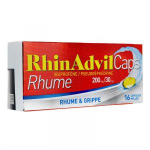 Rhinadvilcaps Rhume Ibuprofene/Pseudoephedrine 200 Mg/30 Mg Capsule Molle B/16