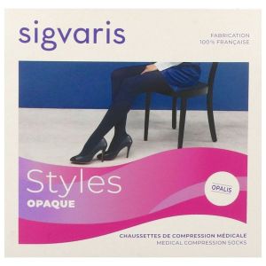 Sigvaris Styles Opaque Classe 2 Chaussette Noir Large Normal Moins 2