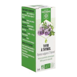 DAYANG HUILE ESSENTIELLE BIO Huile essentielle, complément alimentaire à base de thym à thymol HECT, fl 5 ml