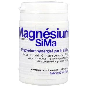 MAGNESIUM SIMA Comprimé, complément alimentaire à base de magnésium synergisé par le silicium, pot 90