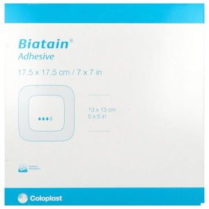 BIATAIN ADHESIVE Pansement hydrocellulaire absorbant à bord adhésif, stérile, 17,5 cm x 17,5 cm (ref. 334390), bt 10