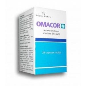 OMACOR (esters éthyliques d'acides Oméga-3 à 90 %) capsules molles B/28