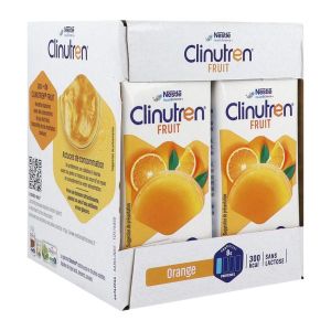 CLINUTREN FRUIT FORMAT BRIQUE Denrée alimentaire destinée à des fins médicales spéciales, orange, 200 ml x 4