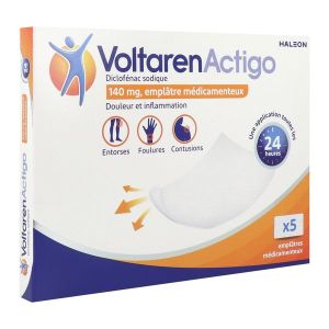 VOLTARENACTIGO 140 mg emplatre medicamenteux B/5