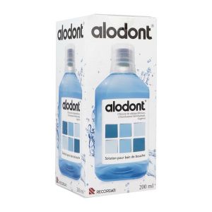 ALODONT Solution pour bain de bouche, flacon 200 ml avec un godet-doseur gradué à 15 ml