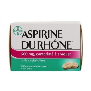 ASPIRINE DU RHONE 500 MG COMPRIME A CROQUER B/20