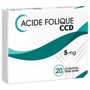 ACIDE FOLIQUE CCD Comprimé 5 mg, boîte 20