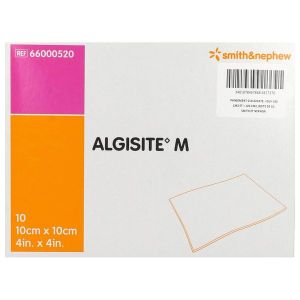 ALGISITE M Pansement d'alginate pour plaie exsudative, stérile, 10 cm x 10 cm, bt 10