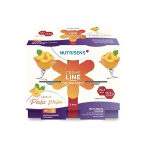 NUTRISENS CREMELINE GOURMANDE 2 KCAL Denrée alimentaire destinée à des fins médicales spéciales, pêche melba, 4 x 200 g