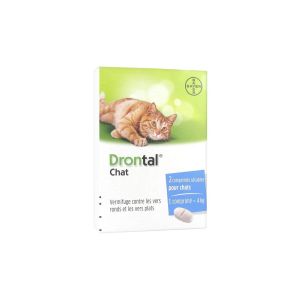 Drontal Chat Enrobe Boite De 1 Plaquette Thermoformee De 2 Comprimes Secables