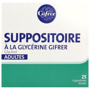 SUPPOSITOIRE A LA GLYCERINE GIFRER ADULTE Suppositoire, boîte 25