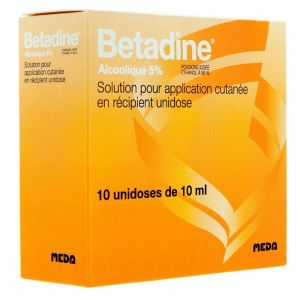 Betadine Alcoolique 5 % Solution Pour Application Cutanee En Recipient Unidose B/10
