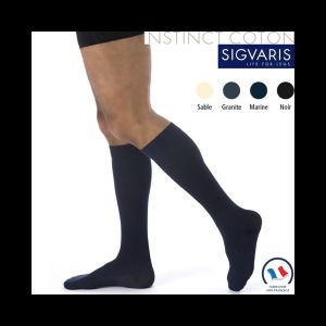 Sigvaris Homme Essentiel Coton Classe 2 Chaussette Marine Small Long 2