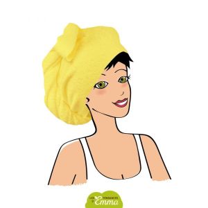 Les Tendances d'Emma Serviette à cheveux bambou jaune