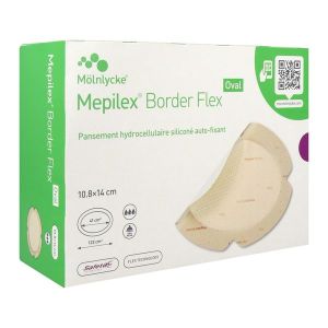 Mepilex Border Flex Oval Pansement Boite 10,8*14 Cm 16