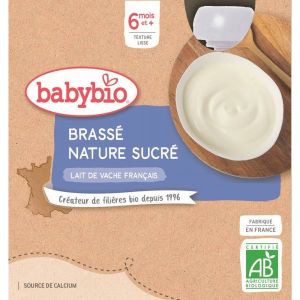 Babybio Gourde Brassé Nature BIO - 6 mois - 4 x 85 g