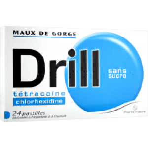Drill Sans Sucre Pastille Edulcoree A L'Asppartam Et A L'Isomalt B/24