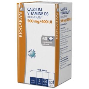 Calcium Vitamine D3 Biogaran 500 Mg/400 Ui Comprimes A Sucer B/60