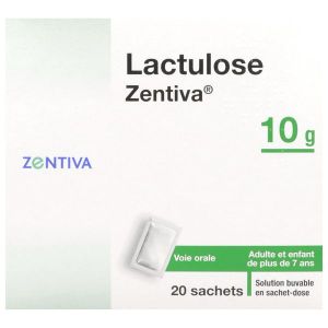 LACTULOSE ZENTIVA Solution buvable 10 g, boîte 20 sachets-dose 15 ml