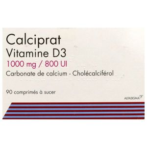 Calciprat Vitamine D3 1 000 Mg/800 Ui (Calcium Cholecalciferol) Comprimes A Sucer B/90