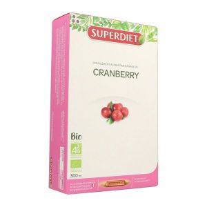 Superdiet Cranberry (Canneberge) Bio - coffret 20 ampoules de 15 ml