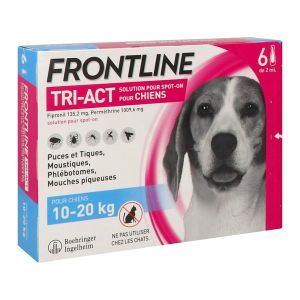 Frontline Tri-Act Solution Pour Spot-On Pour Chiens 10-20Kg (M) Pipette 2 Ml 6