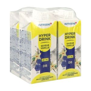 NUTRISENS HYPERDRINK DB HP HC Denrée alimentaire destinée à des fins médicales spéciales, vanille, 200 ml x 4