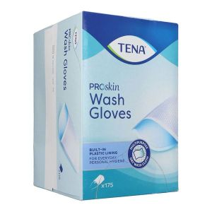 TENA WASH GLOVE GANT DE TOILETTE A USAGE UNIQUE BOITE DE 175