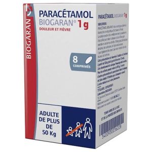PARACETAMOL BIOGARAN Comprimé 1 g, boîte 1 flacon 8