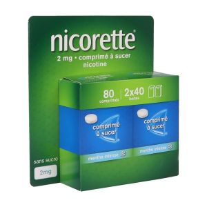 NICORETTE 2 mg (nicotine) comprimes a sucer B/80