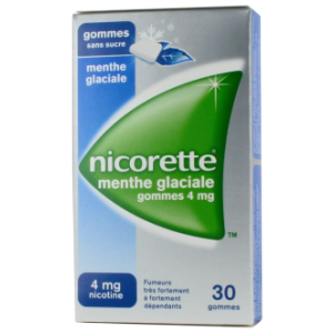Nicorette Menthe Glaciale 4 Mg Sans Sucre Gomme A Macher Medicamenteuse Edulcoree Au Xylitol Et A L'Acesulfame Potassiq B/30