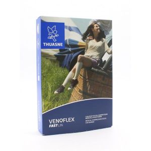 Venoflex Fast Lin Femme Classe 2 Chaussettes Lignes Naturel T1 Long 2