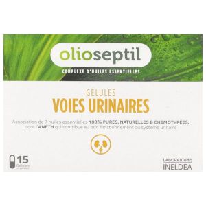 OLIOSEPTIL VOIES URINAIRES Gélule, complément alimentaire à base d'huiles essentielles, bt 15