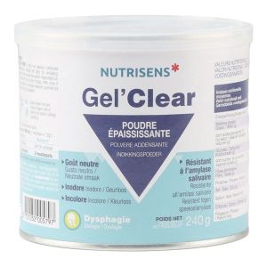 NUTRISENS GEL' CLEAR POUDRE EPAISSISSANTE Denrée alimentaire destinée à des fins médicales spéciales, bt 240 g