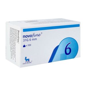 NOVOFINE S Aiguille pour stylos injecteurs d'insuline Novo Nordisk, G31, 0,25 mm x 6 mm, bt 100