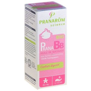 PranaBB - Huile de massage, confort digestif BIO - 15 ml