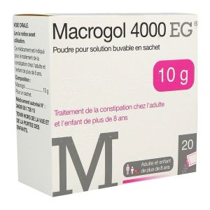 MACROGOL 4000 EG Poudre pour solution buvable 10 g, boîte 20 sachets-dose