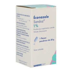 ECONAZOLE SANDOZ Poudre pour application cutanée 1 %, flacon poudreur 30 g