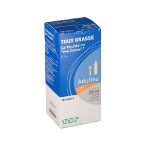 Carbocisteine Teva Conseil 5 % Adultes Sans Sucre Solution Buvable Edulcoree A La Saccharine Sodique B/200