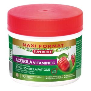 Superdiet Maxi pot Acérola vitamine C - 90 comprimés sécables à croquer