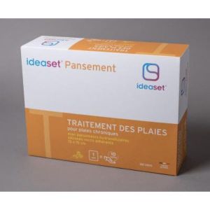 IDEASET PANSEMENT TRAITEMENT DES PLAIES Set de nettoyage et de réfection avec pansement hydrocellulaire 15 cm x 15 cm, bt 10