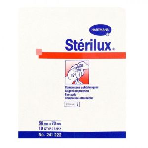 Sterilux Oculaire Ovale Sterile Ref:241222/1 En Coton Entoure De Gaze Cpress Ocul 10