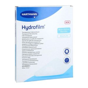 HYDROFILM Pansement film autoadhésif transparent, stérile, à usage unique, 10 cm x 12,5 cm (ref. 970002), bt 10